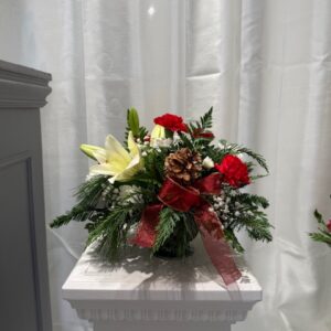 Christmas Centerpiece Reds and White